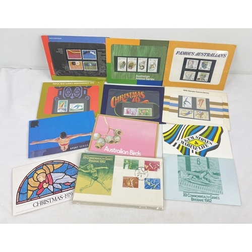 160 - 10 assorted Australia Post mint stamp presentation packs together with 16 Brisbane 1982 Commonwealth... 