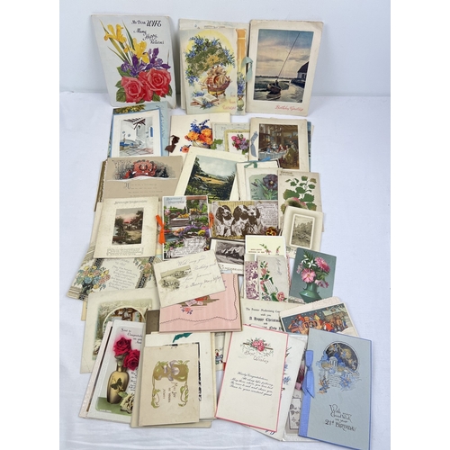 275 - A collection of approx. 115 assorted Victorian, Edwardian and vintage greetings cards.