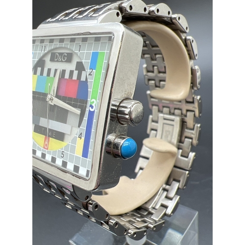 1114 - A DWO197 Medicine Man wristwatch by Dolce & Gabbana. Test card face with stainless steel case and st... 