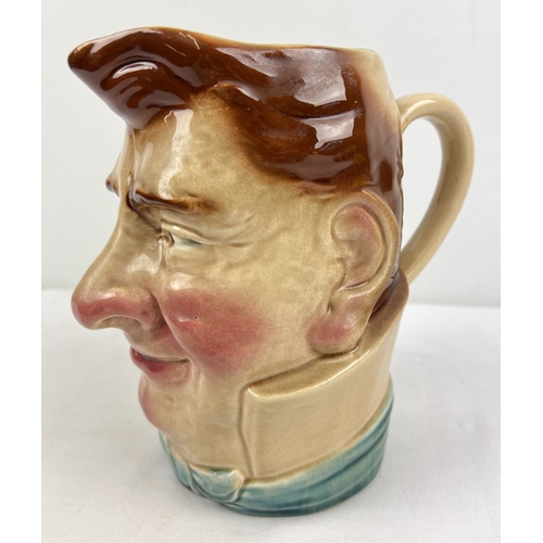 1178 - A large early 20th century Sarreguemines French majolica ceramic character jug, model 3297. Approx. ... 