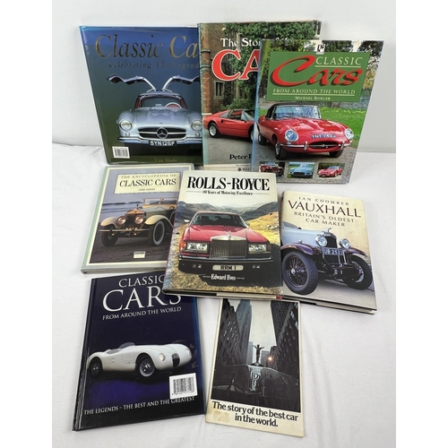 1276 - A collection of large hardback books relating to classic cars, to include Rolls Royce and Vauxhall.