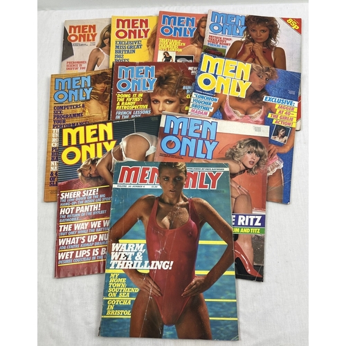 47 - 10 vintage late 1970's and 1980's issues of Men Only, adult erotic magazine from Paul Raymond. Issue... 