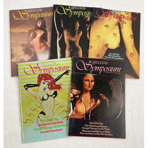 52 - 5 issues of Game Symposium vintage 1970's smaller sized adult erotic magazine to include first 2 iss... 