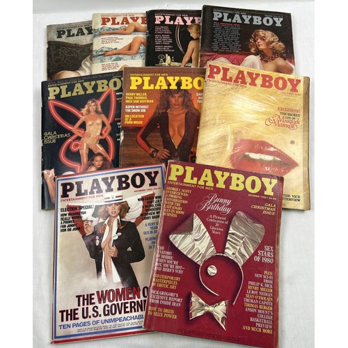 69 - 9 assorted vintage issues of Playboy: Entertainment for Men adult magazine dating from 1974 to 1980.