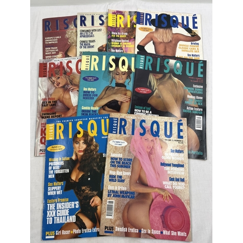 91 - 9 issues of Risque 1990's adult erotic magazine to include first 2 issues, No's 1 & 2.
