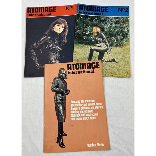 First 3 issues of Atomage International specialist fetish rubber/dressing for pleasure magazine from the early 1980's. No's 1 - 3, all in excellent condition.