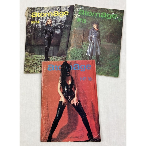 126 - 3 vintage 1970's specialist fetish leather/rubber smaller sized magazines, No's 14, 15 & 16, featuri... 