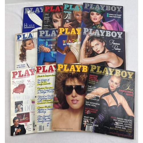 Complete year set 1987 - 12 issues of Playboy; Entertainment for Men adult magazine from January - December 1987. To include Holiday Anniversary Issue and front covers featuring Brigitte Nielsen and Paulina Porizkova.