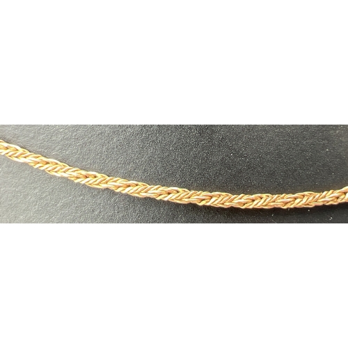 33 - A 16 inch 9ct gold wheatsheaf chain necklace with spring ring clasp. Gold marks on fixings and clasp... 
