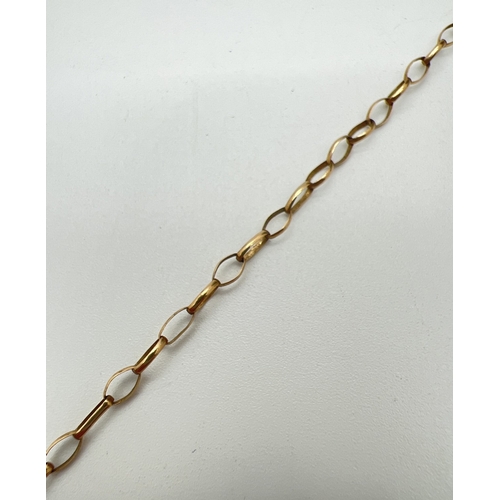 117 - A 7.5 inch 9ct gold belcher chain bracelet with spring ring clasp. Total weight approx. 1.2g.