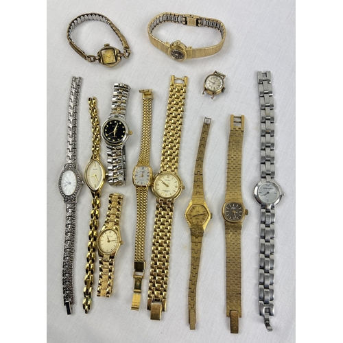 1127 - A collection of 12 ladies vintage and modern wrist and cocktail watches. To include examples by Empo... 