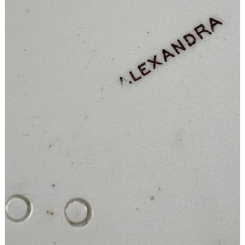 1248 - A collection of antique ceramic tableware items marked 'Alexandra' to underside. Comprising 3 large ... 