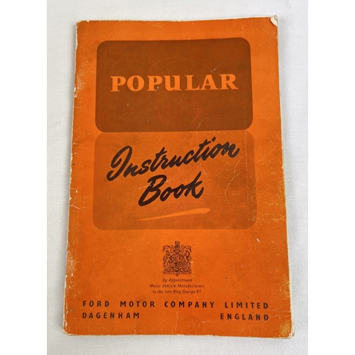 1303 - A 1953 Ford Popular car manual instruction book.