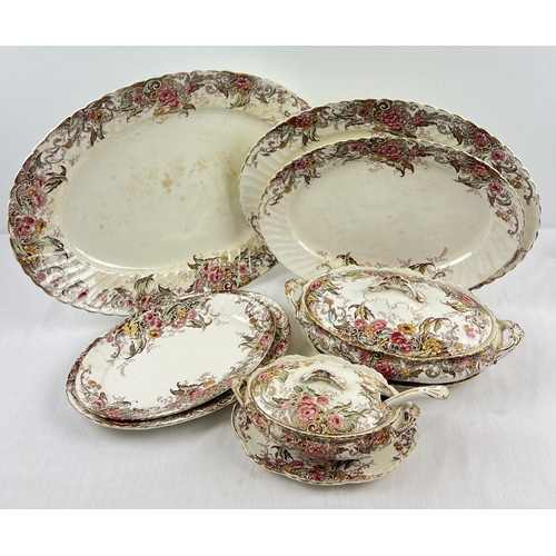 1275 - A collection of antique ceramic tableware items marked 'Alexandra' to underside. Comprising 3 large ... 