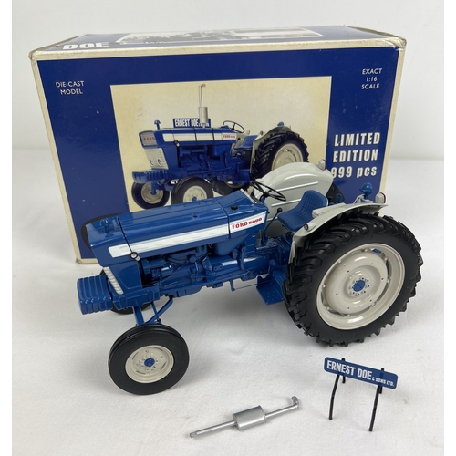 A boxed Ernest Doe Ford 5000 "Doe Demonstrator" Ltd edition 1:16 scale model by Universal Hobbies. Limited to 999 pieces. As new condition, some scuffing to box.