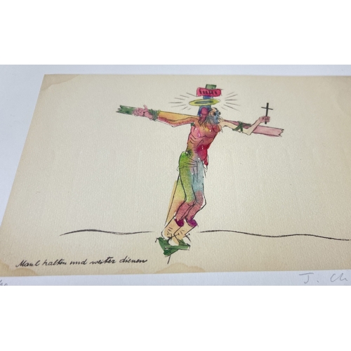 1351 - A limited edition hand water coloured print by visual artist Jake Chapman. Titled 