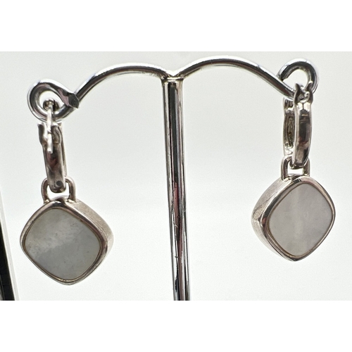 1028 - 3 pairs of silver drop style earrings - 2 pairs in a Rennie Mackintosh style to include amethyst set... 