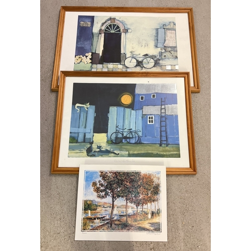 1348 - 2 large prints by Rosina Wachtmeister together with an unframed print of Le Port D'Argenteuil by Ren... 