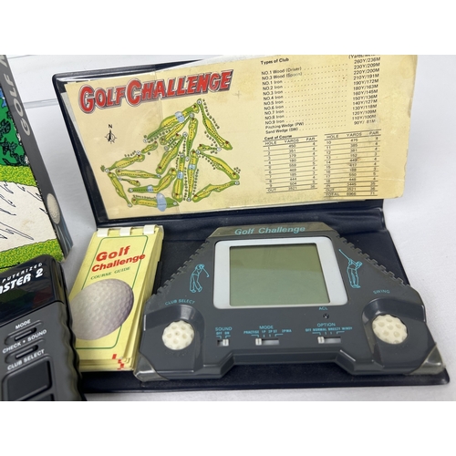 3 - 2 vintage 1990's hand held electronic golf games. Boxed Computerized Golf Master 2 from Systema, tog... 