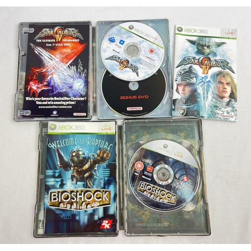 5 - 2 Xbox 360 Ltd edition steelbook games. Soul Calibur IV with bonus DVD together with  Bioshock.