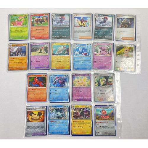 61 - 40 assorted holographic Pokemon TCG cards in plastic display sleeves.