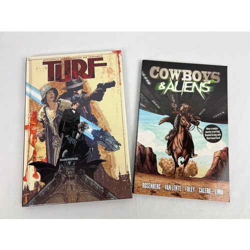 91 - 2 Graphic Novels. Turf by Jonathan Ross & Tommy Lee Edwards, hardback book from Titan. Together with... 