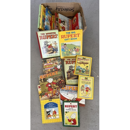 112 - A collection of 28 assorted vintage & more modern Rupert Bear books to include The Monster Rupert - ... 