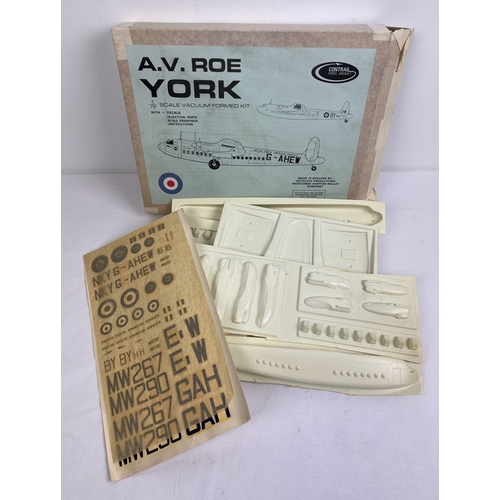 155 - A. V. Roe York boxed 1:72 scale vacuum formed model kit from Contrail Model Aircraft. Complete with ... 