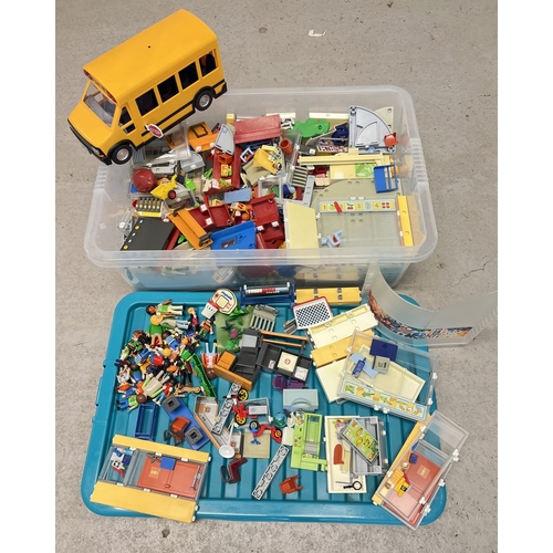 165 - A tub containing a large quantity of assorted vintage school related Playmobile playsets & accessori... 