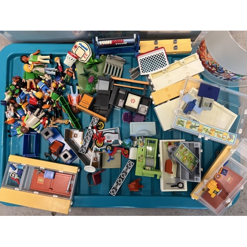 165 - A tub containing a large quantity of assorted vintage school related Playmobile playsets & accessori... 