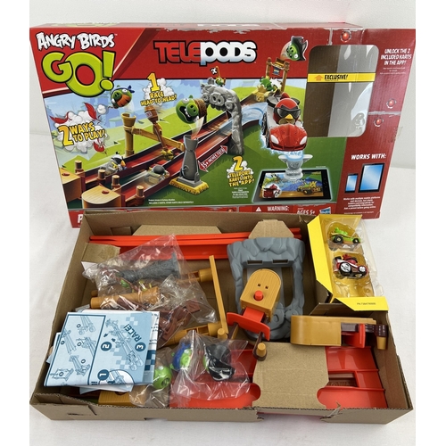 179 - Boxed Angry Birds Go! Telepods Pig Rock Raceway playset from Hasbro. In excellent condition.