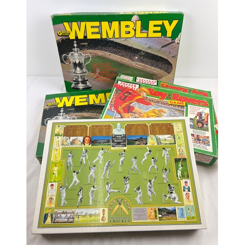 186 - 2 Wembley board games from Gibsons Games together with a Roy of the Rovers Game and The Noble game o... 