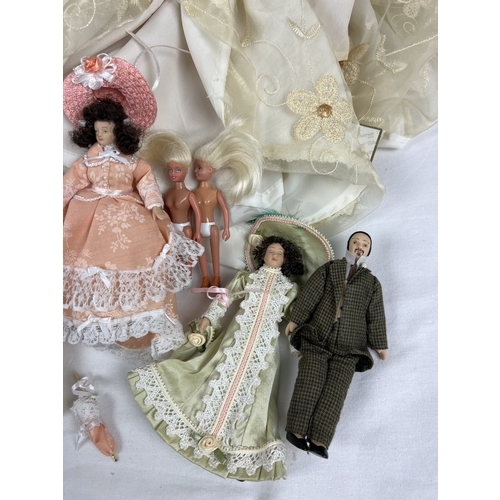 191 - A collection of vintage dolls to include 3 large soft bodied porcelain dolls. Also includes a very l... 