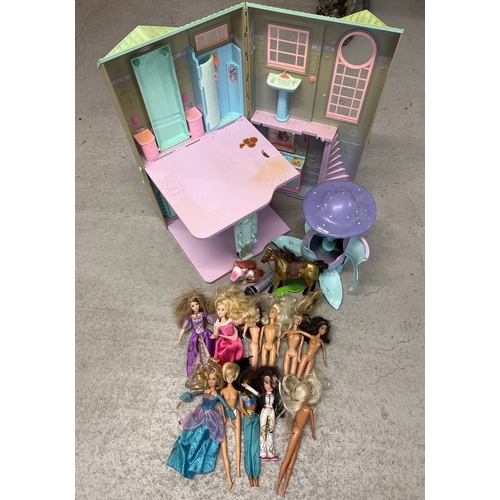 197 - A collection of assorted dolls and accessories. A box of assorted Barbie, Disney Princess, Bratz dol... 