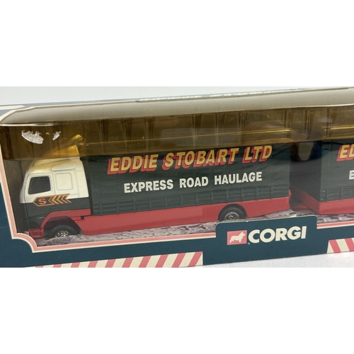 246 - 2 boxed Corgi Eddie Stobart collectors diecast vehicles together with a Corgi London Transport Sight... 