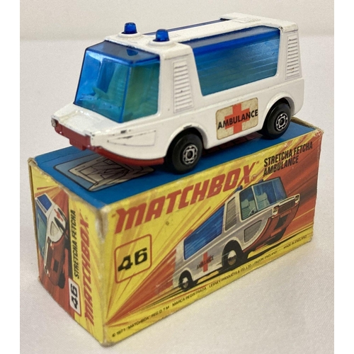 261A - A boxed 1970's Matchbox Superfast Stretcha Fetcha Ambulance, #46. With fat wheel cushion suspension.... 