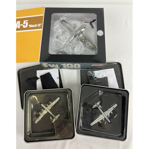 272 - 3 boxed collectors diecast aircraft by Dragon Wings, 2 produced for Boeing. 1:72 scale FW190A-5 Blac... 