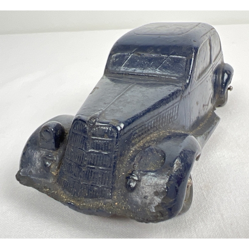 283 - A 1930's Lilo Toys Bakelite model of a saloon car in dark blue. Makers mark to underside. Approx. 13... 