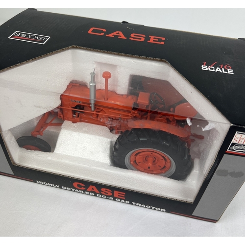 313 - A boxed Speccast 1/16 scale diecast model of a Case DC-3 Gas tractor. In as new unopened condition.