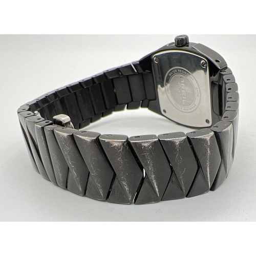 1187 - A Women's BW0289 wristwatch by Breil. Black stainless steel case and strap. Illusion stone set case ... 