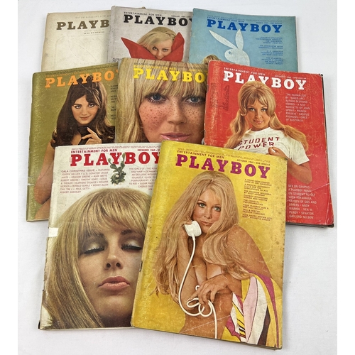 24 - 8 vintage issues of Playboy: Entertainment for Men magazine from 1969. To include 15th Anniversary H... 