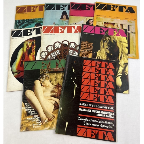 45 - 9 early issues of vintage 1960's erotic photographic magazine Zeta. Volume 1 No's 7 - 12 and volume ... 