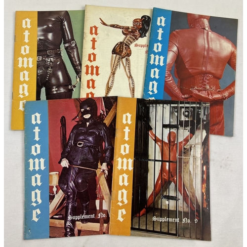 57 - 5 Atomage Supplements, No's 6 - 10, vintage late 1970's smaller sized Bondage supplement to leather/... 