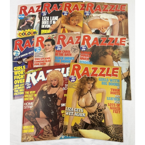 96 - 10 vintage mid 1980's issues of Razzle, adult erotic magazine from Paul Raymond. From volumes 2 & 3.