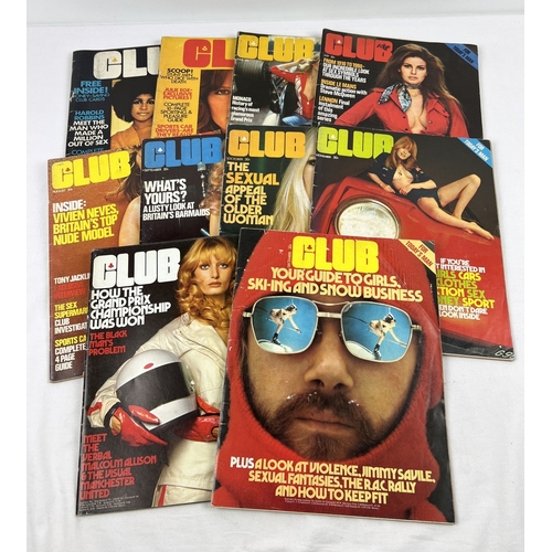 150 - 10 early issues of Club, vintage men's magazine from 1970 - 72. All in good condition.