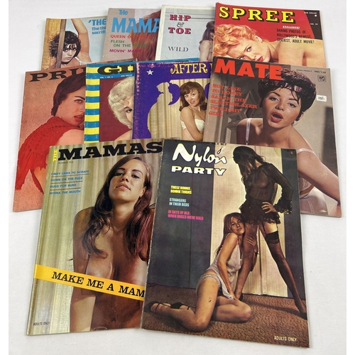 251 - 10 assorted vintage 1960's American adult erotic glamour magazines, to include first issue, volume 1... 