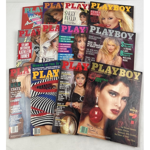 260 - Complete year set 1986 - 12 issues of Playboy; Entertainment for Men adult magazine from January - D... 