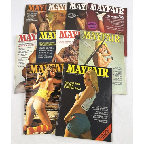 10 vintage mid 1970's issues of Mayfair: Entertainment for Men, adult magazine. From volumes 9, 10 & 11. All in very good condition.