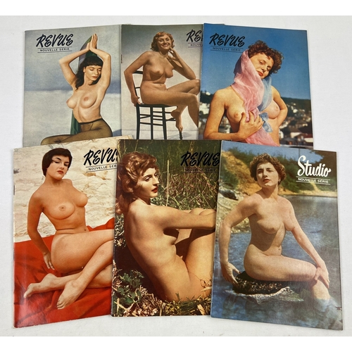 286 - 6 issues of Revue & Studio Nouvelle Serie, vintage smaller sized French photographic adult erotic gl... 