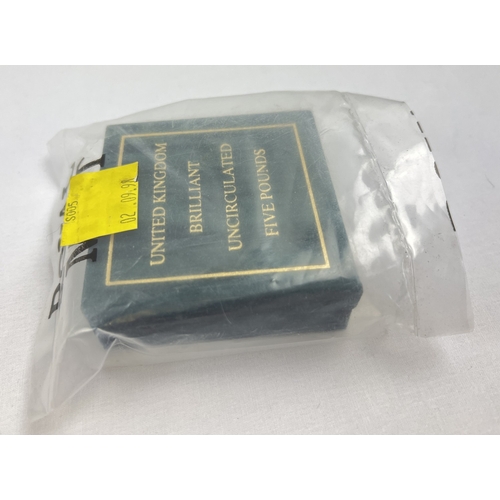 1218 - A boxed Royal mint limited edition 1998 22ct gold Brilliant Uncirculated £5 coin. No. 426/1000. St. ... 